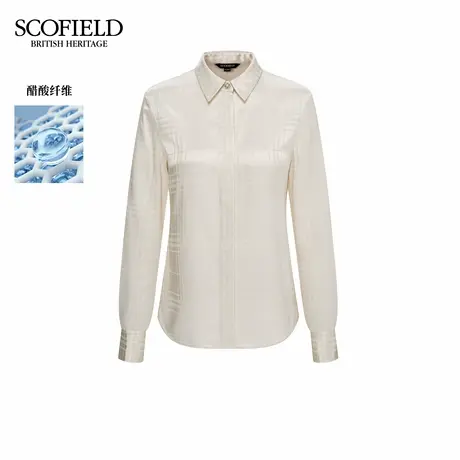 【醋酸】Scofield女装优雅提花肌理衬衫正肩廓形上衣2025秋季新品图片