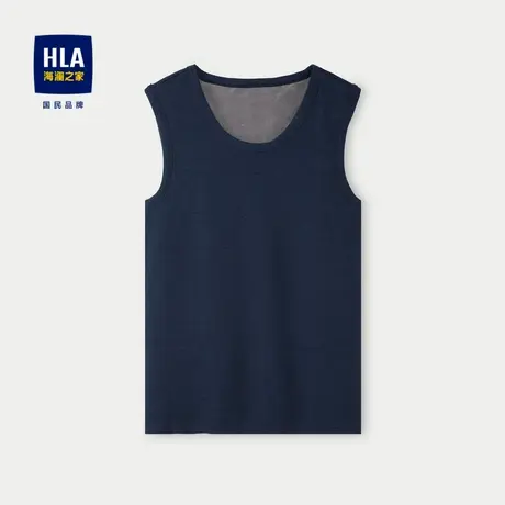 HLA/海澜之家加绒加厚内衣背心24新远红外打底纯色无袖保暖汗衫男商品大图