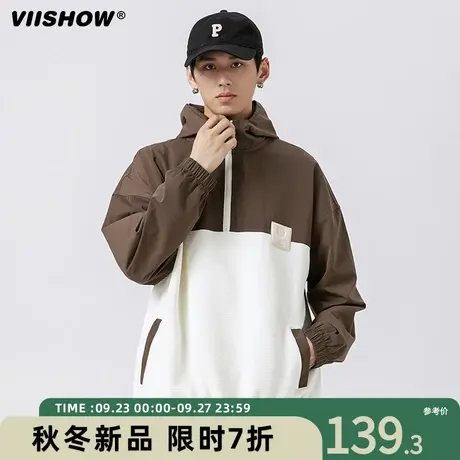 VIISHOW秋季新款复古潮流卫衣男装日系宽松休闲百搭连帽上衣男士商品大图