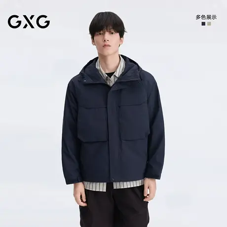 GXG男装 后背印花连帽口袋设计工装时尚夹克宽松外套 26年春新品图片