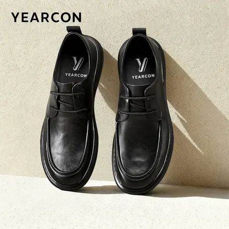 意尔康皮鞋男2026春季新款头层牛皮舒适轻便爸爸鞋时尚圆头休闲鞋商品大图