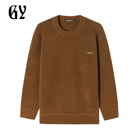 雅戈尔奥莱 GY男装男士圆领毛衫秋冬时尚加厚宽松宽版针织上衣商品大图
