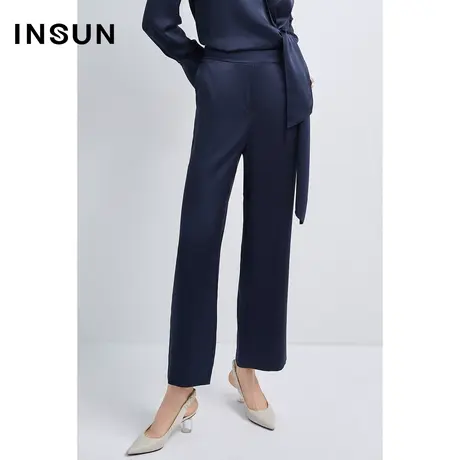 恩裳商场同款秋时尚三醋酸舒适垂感易打理经典直筒休闲裤商品大图