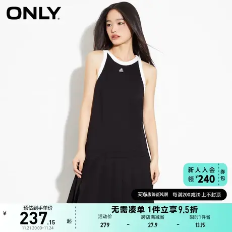 ONLY奥莱2023春夏新款时尚甜美设计感短款百褶裙连衣裙图片