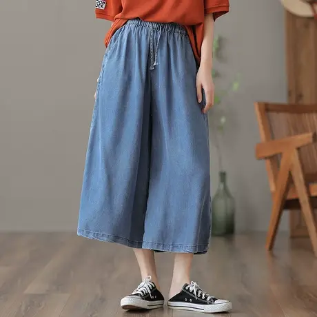 dza 高腰显瘦直筒九分牛仔裤子女士夏季薄款宽松阔腿裤休闲老爹裤图片