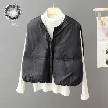 白鸭羽绒棉马甲坎肩女秋冬新款韩版宽松网红爆款马夹外穿背心外套图片