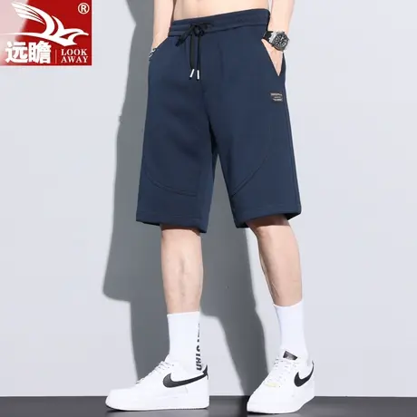 夏天男士休闲短裤夏季宽松弹力五分裤针织卫裤直筒运动中裤子男款商品大图
