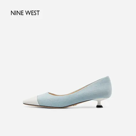Nine West/玖熙低跟单鞋女2023年秋季新款优雅小方头猫跟舒适女鞋商品大图