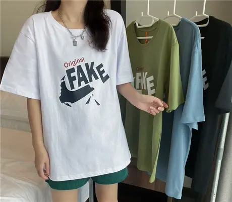 短袖T恤女2023夏季新款宽松学生韩版时尚洋气网红ins潮半袖上衣服商品大图