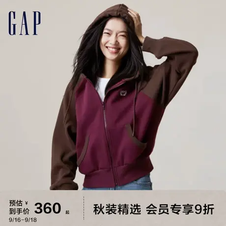 【明星同款】Gap女装秋冬2023新款天鹅绒卫衣756357休闲连帽衫图片