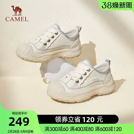 骆驼女鞋2024春季新款百搭学生厚底休闲鞋女时尚帆布鞋小白鞋女图片