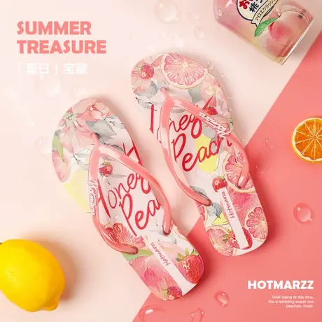 hotmarzz黑玛人字拖女夏季外穿凉鞋防滑夹拖海边沙滩游泳夹脚拖鞋商品大图