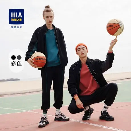 HLA/海澜之家sportsday立领夹克23秋冬新款宽松潮流运动柔软外套图片