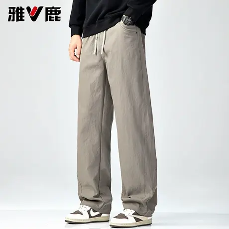 雅鹿2026春夏新款直筒宽松休闲裤男青年潮流百搭显高显瘦阔腿长裤商品大图