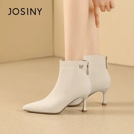 卓诗尼短靴女时尚新款秋冬百搭加绒保暖棉鞋女厚底防滑短筒女靴图片