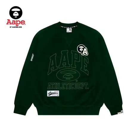 Aape旗舰店男装秋冬猿颜徽章字母刺绣休闲圆领卫衣A347XXL商品大图