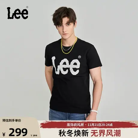 Lee商场同款23秋冬新品大Logo印花圆领男款短袖T恤潮流LMT0065673图片