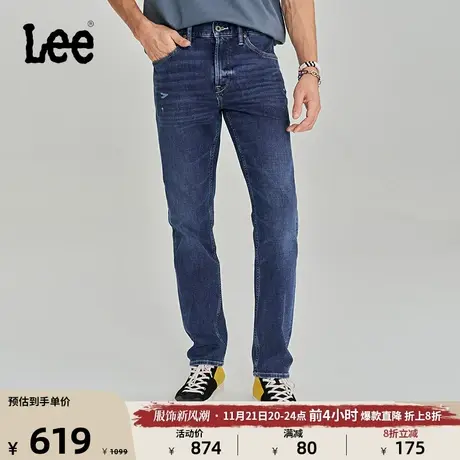 Lee商场同款723修身中腰直脚中蓝色男牛仔裤复古LMB1007233MK-923图片