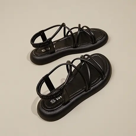 罗马凉鞋女款夏季2024年新款仙女风孕妇爆款软底平底沙滩鞋配裙子图片