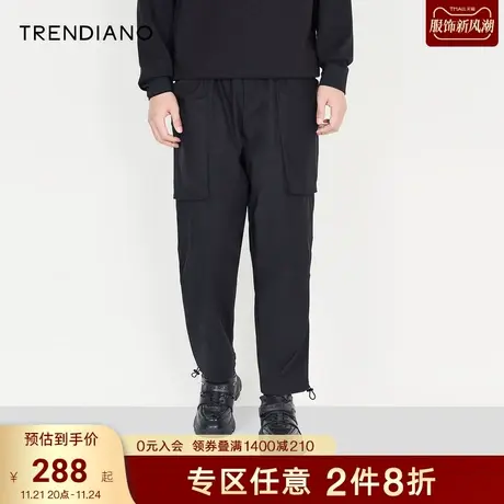 TRENDIANO官方男装秋季大口袋束脚九分裤男士工装裤宽松休闲长裤商品大图