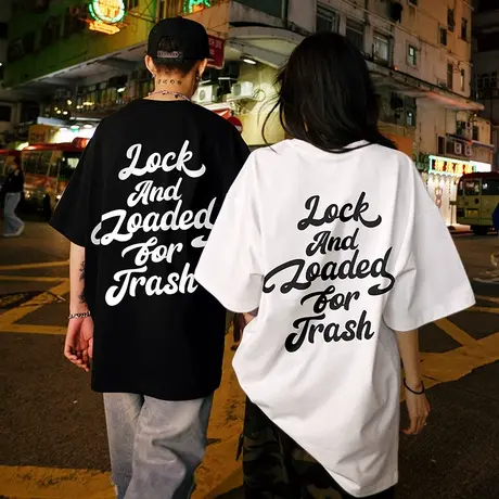 Nuthink欧美潮牌情侣装t恤男潮流中性风短袖宽松情侣半袖上衣夏季商品大图