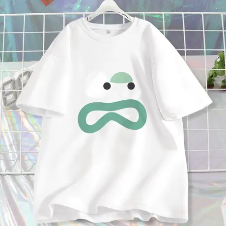 VR真维斯纯棉短袖t恤女夏季2023新款时尚休闲大码女装正肩显瘦潮V商品大图