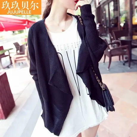 玖玖贝尔春秋女装2023新款蝙蝠毛衣外套外搭针织开衫中长款斗篷潮图片
