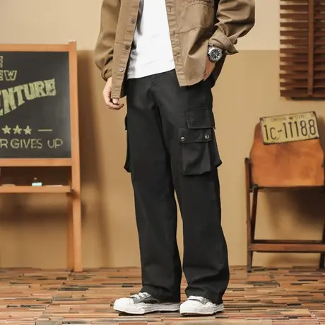 秋冬季男大码潮流男裤直筒工装裤男士上档次裤子时尚百搭休闲裤商品大图