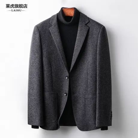 秋冬季羊毛呢子西装外套男士加厚修身韩版休闲单件小西服男上衣潮商品大图