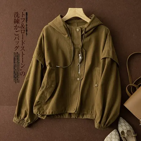 享永子【换季刚需】宽松短款工装夹克外套通勤简约设计感上衣女商品大图