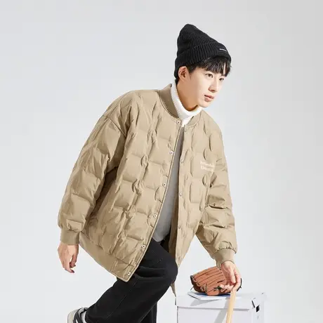 唐狮2023冬新款轻薄羽绒服男士潮款宽松潮方格夹克外套11.28图片