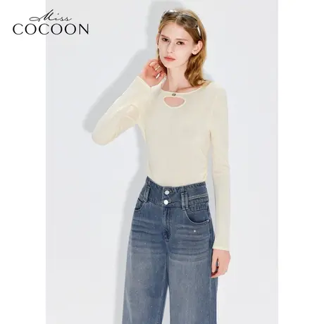 可可尼COCOON【拾光纪】2025夏季新款优雅气质通勤镂空修身针织衫商品大图