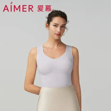 【奶皮衣】爱慕保暖打底女秋冬抗菌抗静电V领带杯背心AM728831图片