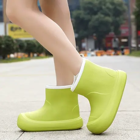时尚雨鞋女款中筒居家厨房防水胶鞋雨天防滑外穿赶海水鞋成人雨靴商品大图