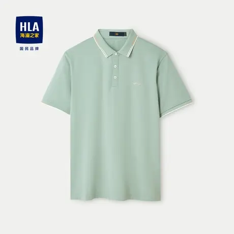 HLA/海澜之家吸湿排汗短袖POLO衫24春夏纯色翻领透气凉感上衣男图片