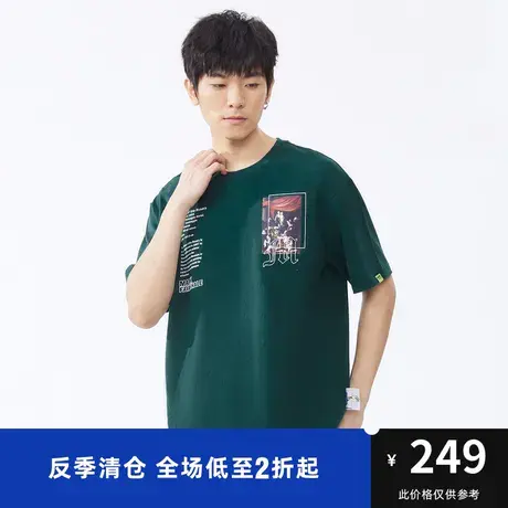 商场同款马克华菲油画猫咪字母印花短袖T恤男时尚夏新款文艺休闲商品大图