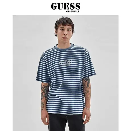 GUESSOriginals23新情侣装撞色条纹宽松短袖T恤-M2RI39K9XF3图片