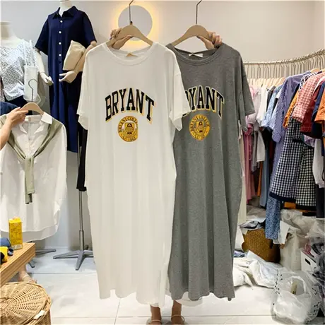 中长款短袖t恤女2021新款夏季宽松韩版设计感小众港风上衣服ins潮图片