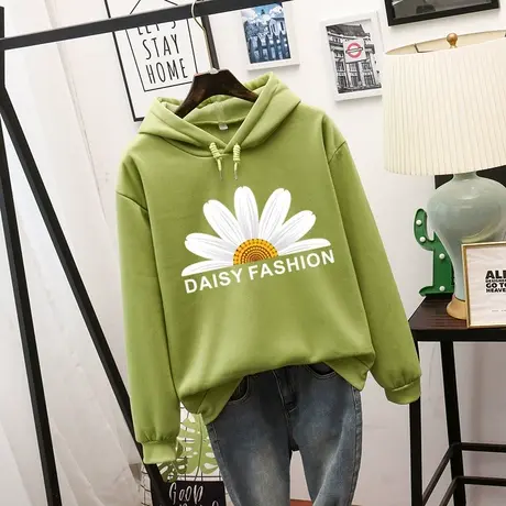 春秋薄款2023新款连帽卫衣女加绒加厚宽松秋冬大码韩版套头外套潮图片