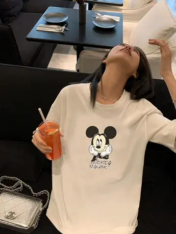 夏季美式复古字母大码仿棉短袖t恤女情侣装ins潮牌设计感小众上衣商品大图