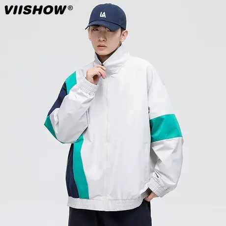 VIISHOW男士外套秋季潮牌棒球运动衣服2023新款夹克青少年男上衣商品大图