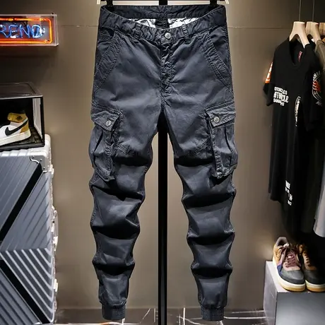 2021新款夏季薄款工装裤男潮牌百搭宽松哈伦裤休闲长裤子男学生款商品大图