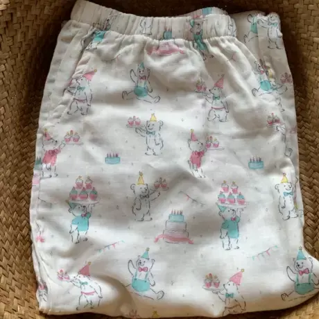 新品！A类全棉双层纱布可爱卡通印花睡裤女春秋季长裤可外穿商品大图