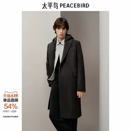 【商场同款】太平鸟男装 Juan alazar联名合作系列大衣B1AAE4C05图片