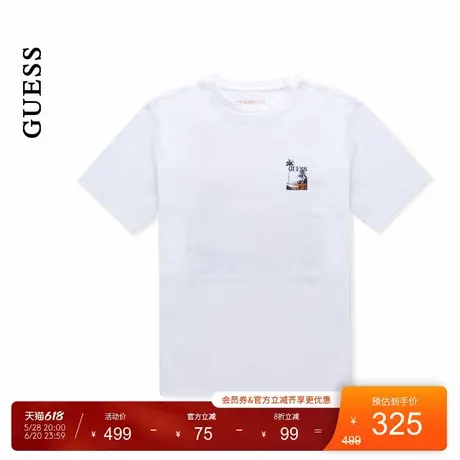 GUESS25年新款夏季男女同款休闲日常出行印花短袖T恤-F5GI10I3Z14商品大图
