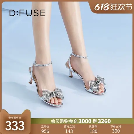 DFuse迪芙斯夏季新款蝴蝶结高跟凉鞋公主鞋女细跟DF32115333图片