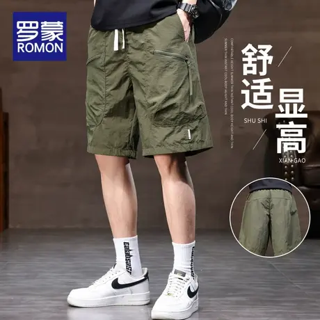 罗蒙工装短裤男夏季薄款2025潮牌新款冰丝休闲男士运动五分中裤子商品大图