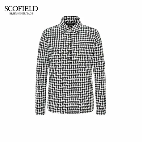 Scofield女装气质干练千鸟格印花衬衫修身Polo衫上衣2025秋季新品商品大图