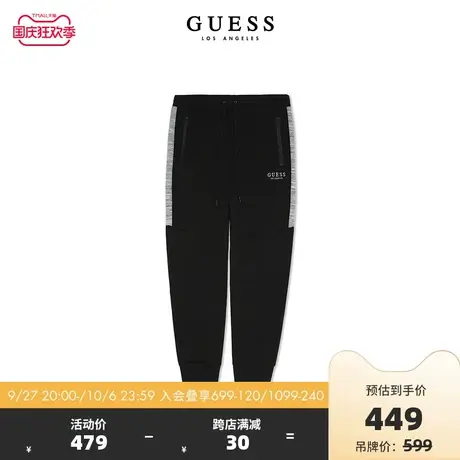 GUESS23年新款秋男士撞色休闲舒适拉链口袋休闲裤-X2GQ04K9SR1商品大图