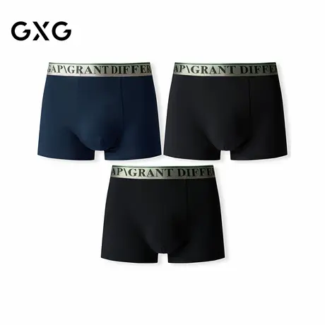 GXG男士内裤【3条装】个性潮流裤腰渐变棉质内裤男抑菌透气平角裤商品大图